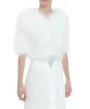 YR527 High Quality Wedding Genuine Turkey Feather Fur Jacket for Bridel