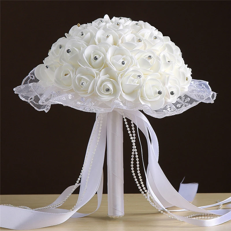 ZH1108B  Rose bouquet tulle simulation bouquet  Birthday Party wedding Bride hand holding flowers