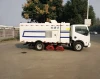 zhongqi 3800mm wheelbase diesel oil road sweeper truck with  carbon steel for sale