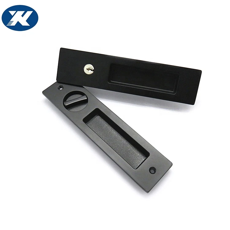 zinc alloy pocket door handle with lock
