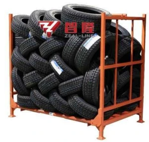 Warehouse Stacking Adjustable Folding Heavy Duty Metal Steel Tire Rack double level rack