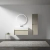 high quality  new design wall mounted hanging floating bathroom sink storage cabinet vanities with LED lights mirror wholesale