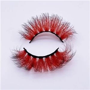 D Curl 25mm Gradual Colored Faux Mink Eyelash Fluffy Silk Lashes Synthetic Eyelashes Wholesale Bulk Vendor
