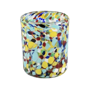 Handmade stained glass candle jar from Sunny Glassware