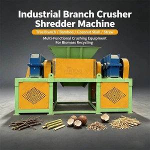 Heavy Duty Double Shaft Wood Panel Shredder Industrial Waste Paper Cardboard Aluminum Can Crusher Machine
