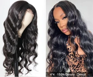 100% human hair wigs with lace closure Fringes Frontal