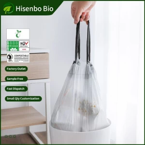 Drawstring household thickened automatic kitchen point-breaking hand-held disposable garbage bag
