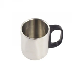 Outdoor stainless steel coffee mug with plastic handles 300ml
