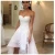Import High Low Wedding Dress Sweetheart Appliqued Lace Tulle Backless Boho Wedding Bride Gown Strapless Bride Dress from China