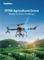 TopXGun FP700 Agriculture Drone - 60L Spray Tank, Supports RTK and is equipped with 4D radar