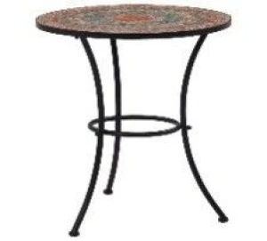 vidaXL Table Orange and Grey Ceramic top and Powder-coated iron frame