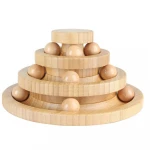 Interactive Cat Toys Ball Track, bamboo cat roller toy