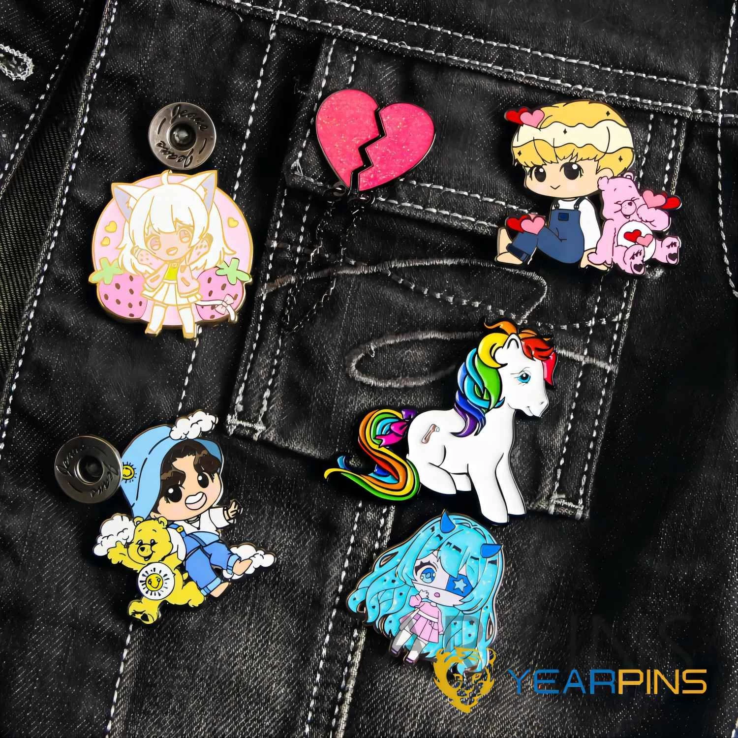 Buy Custom Wholesale Enamel Pins Logo Badge Keychain Keyring from