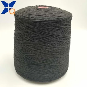 black chenille NM6.5  carbon inside microfiber polyester filaments 150D FDY   fancy yarns for touch screen gloves-XTAA113