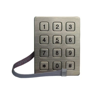 3x4 12 keys stainless steel keypad for access control system