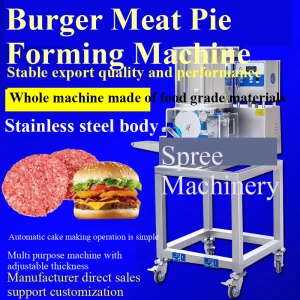 Fully automatic hamburger patty forming machine, automatic sticker fish cake, shrimp cake, potato cake making machine,