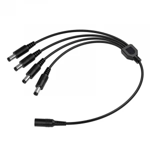 DC Power Supplier Splitter Cable 1 Female To 6 Male Wire Y Adppter 5.1mm X 2.1mm For CCTV Security Cameras