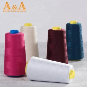 100% Polyester Sewing Crochet Cotton Thread for Sack Bag 40/2 5000yards Embroidery Thread Price Manufacturer Dyed 40s