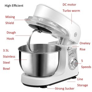 1000W 3.5L Stainless Steel Professional Kitchen Bakery Cake Pizza Pastry Pancake Chapati Bread Dough Stand Mixer