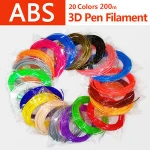 10Meter/Bag 20 color/set 3D Pen Filament ABS 1.75mm Plastic Rubber Printing Material For 3D Printing Pen