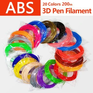 10Meter/Bag 20 color/set 3D Pen Filament ABS 1.75mm Plastic Rubber Printing Material For 3D Printing Pen