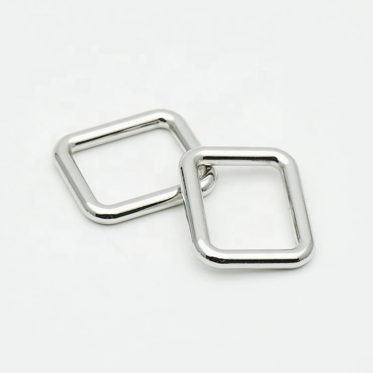 12 Years Factory Wholesale Metal Shoe Square Buckles Shiny Silver Square Ring Buckles for Bags