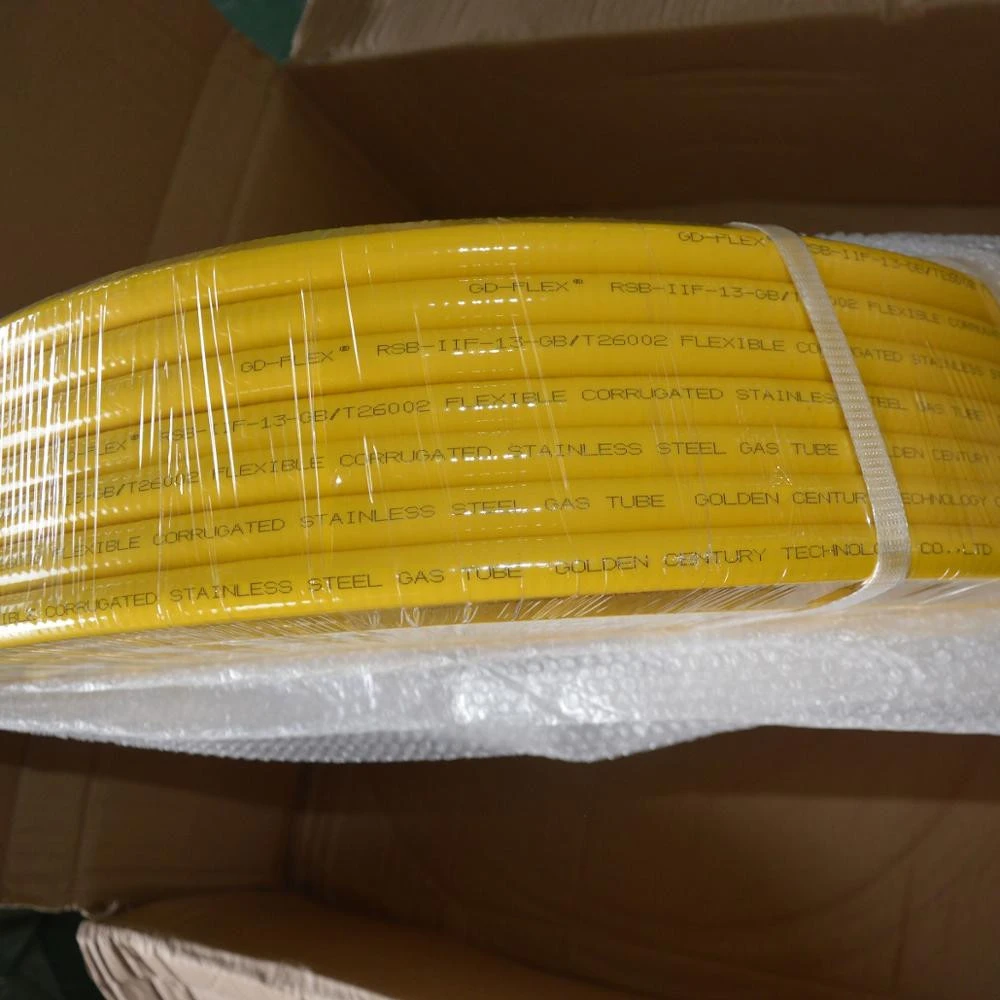1/2 yellow SUS316L stainless steel flexible natural gas hose/pipe