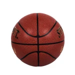 123 Sports Cheaper price fashion brown black PU leather with  size 7 basketball