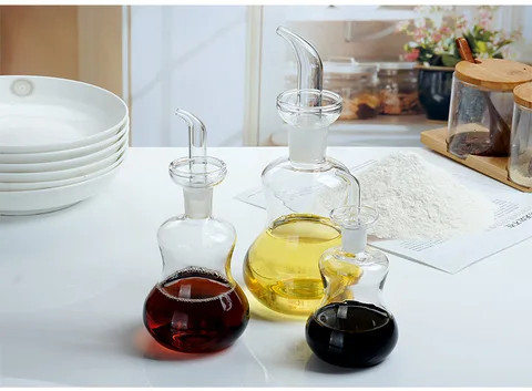 125ml 250ml 500ml Handmade Borosilicate Glass Bottle For Soy Sauce Vinegar Oil