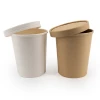 12oz disposable food container brown kraft paper soup bowl with lid