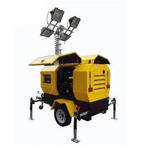 13 yesars factory offer : Mine use emergency mobile light tower with 4pcs 1000W metal halide light with Kubota diesel generator