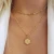 Import 14K Real Gold Plated Paperclip Chain Necklace Cute Hexagon Letter Pendant Initial Choker Necklace Gold Layered Necklaces from China