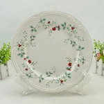 16 pcs American style embossed and decal ceramic dinnerware set