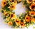 Import 16&quot; Artificial Flower Garland Yellow Sunflower Wreath Artificial Flowers For Sale For Front Door Home Decoration from China