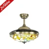 1stshine LED Ceiling Fan Fashion Design Crystal Decorative Hidden Blades Ceiling Fans with Lights