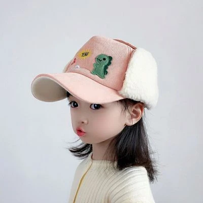 2-8 years children cute baseball cap toddlers cartoon dinosaur snapback hat kids trapper hat