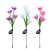 Import 2 pack Colour changing 4LED solar lily light Outdoor 4 branch artificial solar flower light Garden decorative led lawn lamp from China