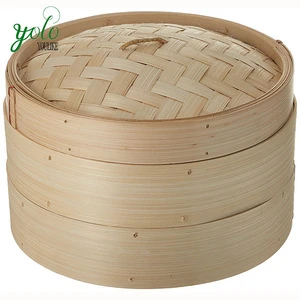 2 Tier Basket Cooking Tools Bamboo Steamer for Food
