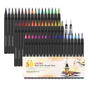 20 48 100 Colors Real Nylon Tip Water Based Color Ink Watercolor Brush Art Marker pen, watercolor Soft Brush Pen Set