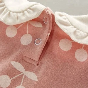 2018 High Quality Hot Selling 100% Cotton Spring Autumn and Winter Cartoon  Korean Style Long Sleeve baby rompers with headband