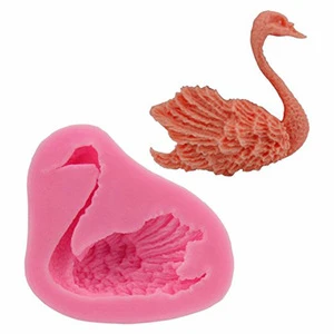 2019 Amazon Hot Sale New Product DIY 3D Silicone Swan Flexible Shaped Liquid Gel Molds Chocolate Mold Baking Tools For Cake