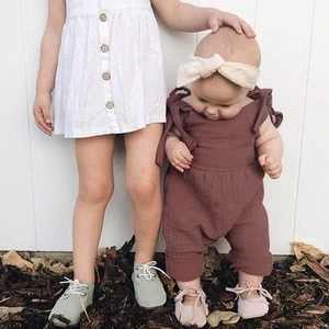 2019 new arrival fashion linen summer unisex baby rompers