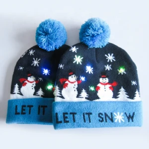 2020 Christmas Custom Led Knitted Hat/ Led Beanie Hat/ Led Winter Hat