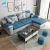 Import 2020 Hot Sale Simple Style Fabric Blue Color House Living Furniture 3 seaters L Shaped Sofa Set from China