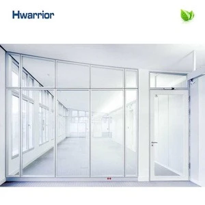 2020 Hot selling customized sound proof safety aluminum tempered glass wall frameless partitions China factory direct sale