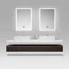 2020 modern luxury new design black walnut wood modern wood grain bathroom luxury vanity with double sink