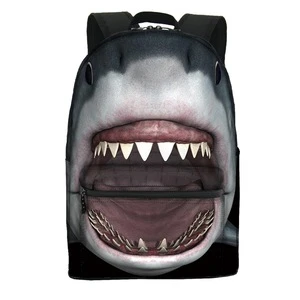 2020 No Minimum Custom Logo All Over printed Own Design Cheerleading Children Boys/Girls Shark Laptop School Backpacks