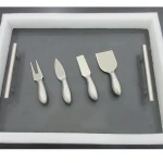 2020 Popular Natural Black Slate Serving Tray as cheese board with cutlery & dishes
