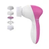2021 Hot Sale Replaceable Facial Cleansing Brush Exfoliator Cleaning Massage Electric Cleanser Spin 5 in 1  Facial Brush