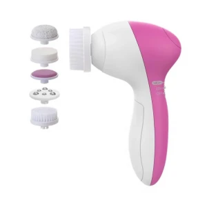 2021 Hot Sale Replaceable Facial Cleansing Brush Exfoliator Cleaning Massage Electric Cleanser Spin 5 in 1  Facial Brush